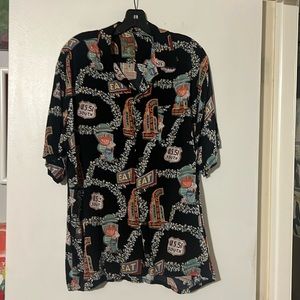 Pineapple Connection mens retro short sleeve shirt. 100% rayon
